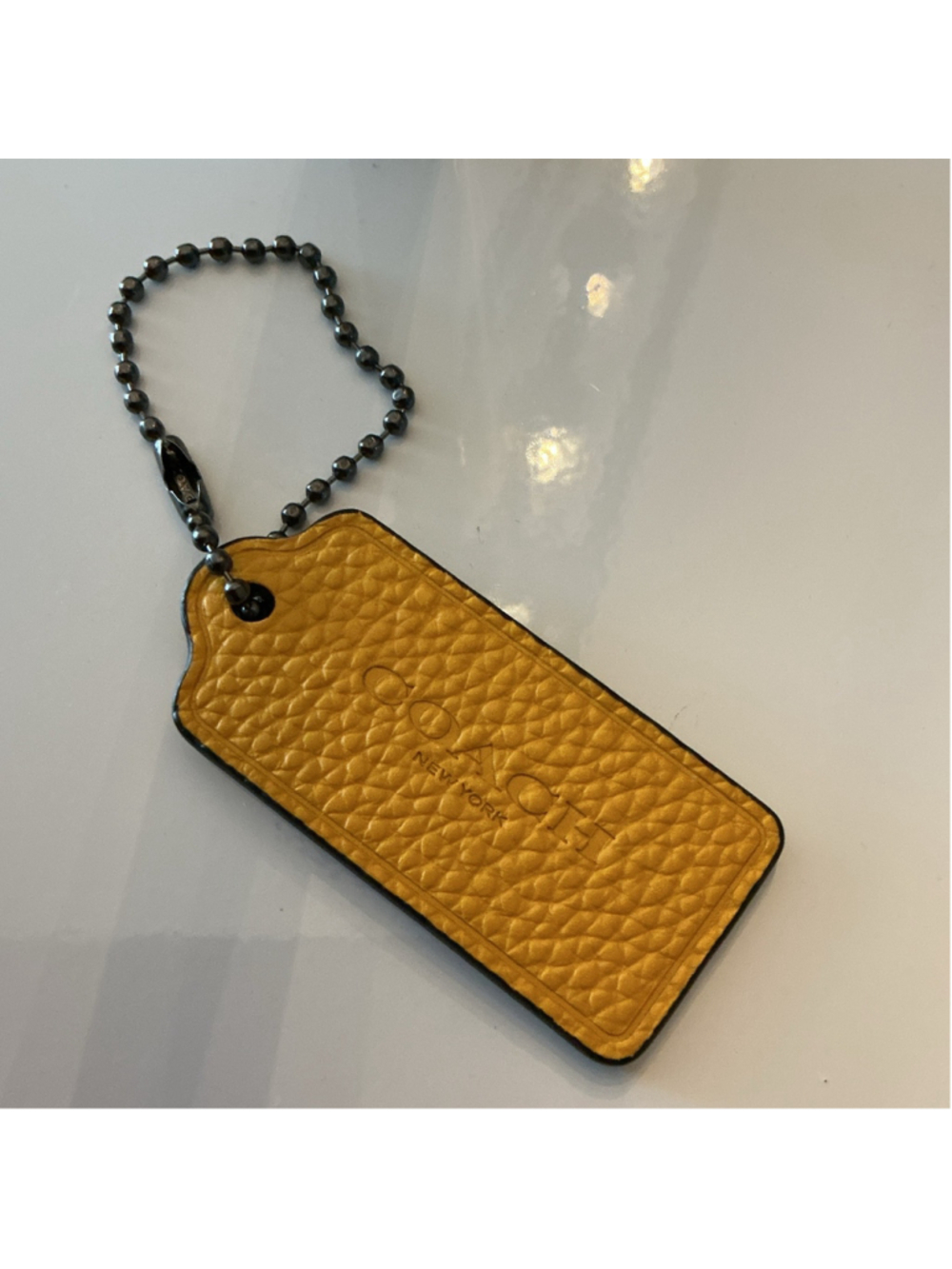 Coach Yellow Pebbled Bag Tag